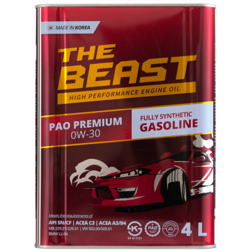 Синтетическое моторное масло PAO PREMIUM 0W-30 - 4 л Синтетическое моторное масло PAO PREMIUM 0W-30 - 4 л